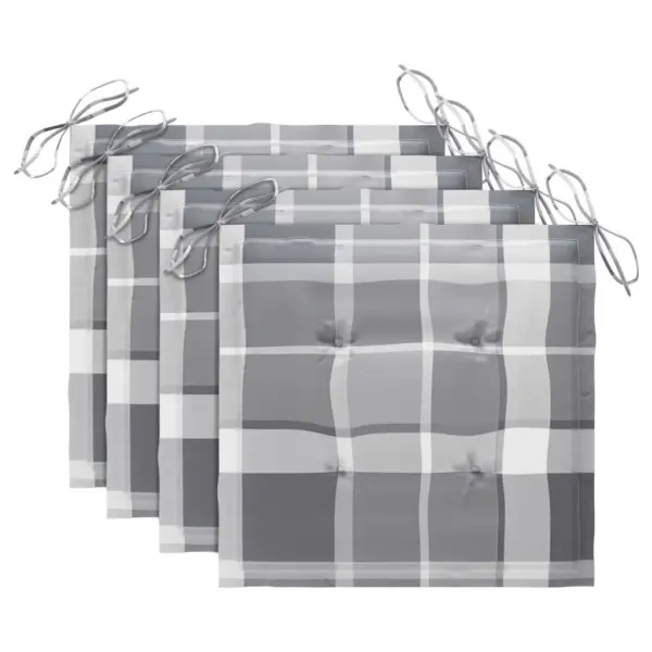 Kokkupandavad tiigipuust aiatoolid käetugede ja halliruuduliste istmepatjadega, 3 tk, 55 x 60 x 89 cm – 6