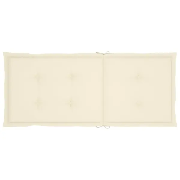 Kokkupandavad reguleeritava seljatoega tiigipuust aiatoolid patjadega, 8 tk, kreemjad padjad – 8