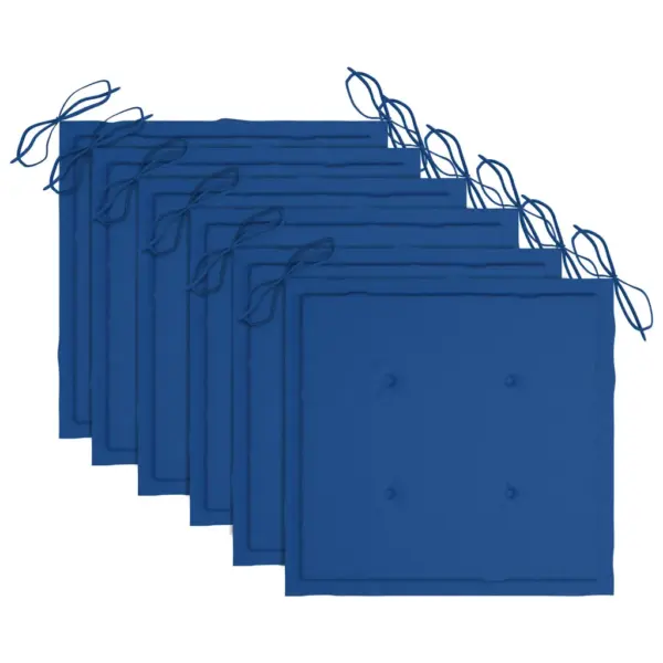 Virnastatavad tiigipuust aiatoolid sügavsiniste patjadega, 6 tk – 7