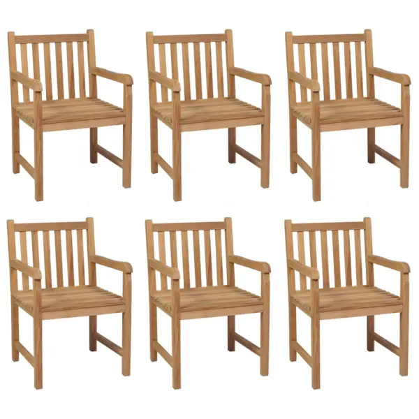 Tiikpuidust aiatoolid pruunikashallide istmepatjadega, 6 tk, 58 x 60 x 90 cm – 2