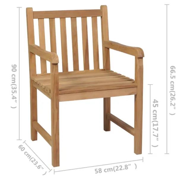 Tiikpuidust aiatoolid pruunikashallide istmepatjadega, 6 tk, 58 x 60 x 90 cm – 12