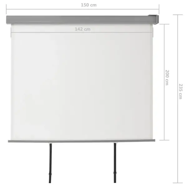 Tõmmatav rõdu külgsein privaatsuse ja tuulekaitseks, kreemjasvalge, 150 x 200 cm – 8