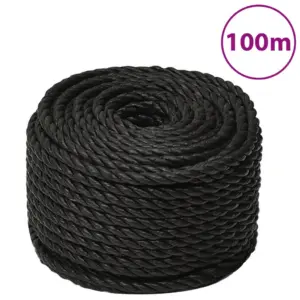 Polüpropüleenist töököis, must, 16 mm, 100 m