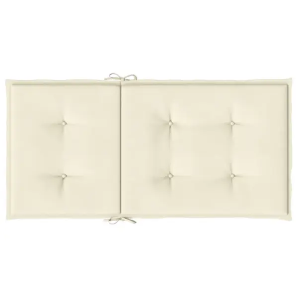 Madala seljatoega toolipadjad, 6 tk, kreemjasvalge, 100 x 50 x 3 cm, oxford-kangas – 7