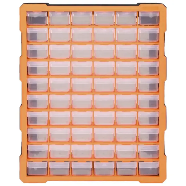 Tööriistade organiseerija 60 läbipaistva sahtliga, oranž/must, 38 x 16 x 47,5 cm – 2