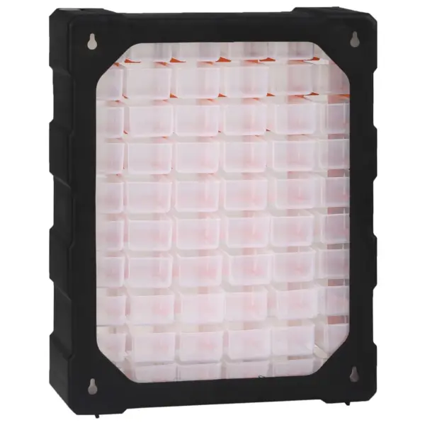 Tööriistade organiseerija 60 läbipaistva sahtliga, oranž/must, 38 x 16 x 47,5 cm – 4