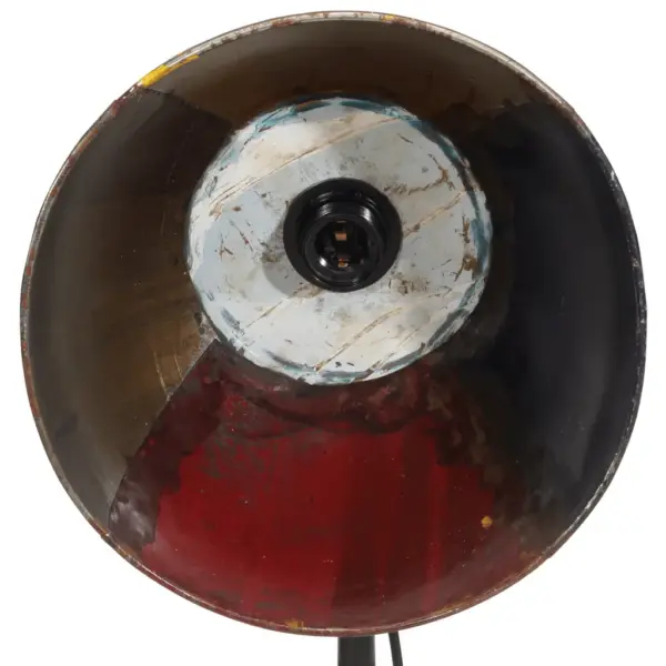 Industriaalstiilis põrandalamp, reguleeritav, mitmevärviline, mangopuidu ja rauast lambivarjuga, E27, 25 W, 30 x 30 x 100–150 cm – 8