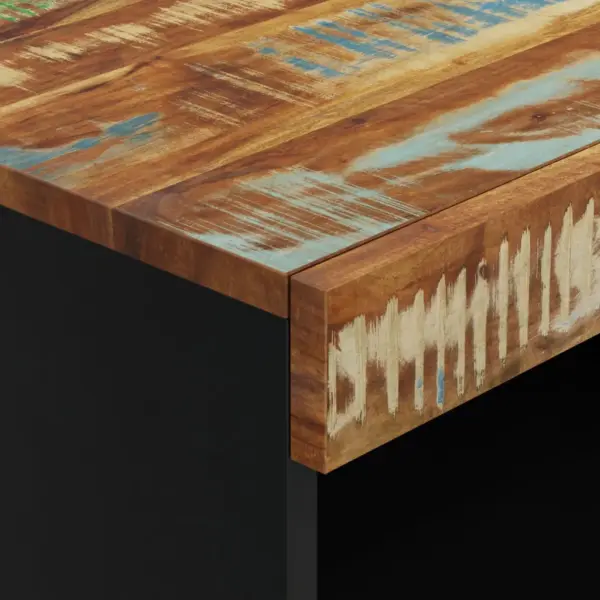 Tööstuslik külgkapp avatud riiulitega, taastatud puit ja raud, 60 x 33 x 75 cm – 6