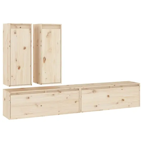 Töötlemata männipuidust seinakappide komplekt, 4 tk, 2x 100 x 30 x 35 cm ja 2x 30 x 30 x 80 cm - 2