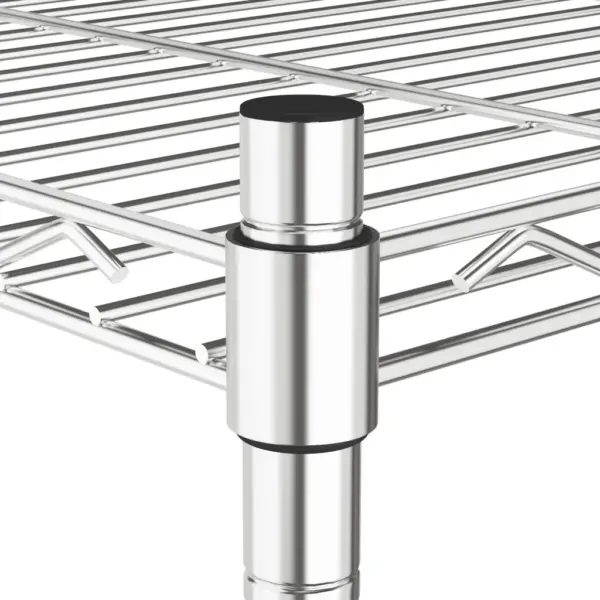 4-tasandiline traadist hoiuriiul ratastega, hõbedane, 90 x 35 x 142 cm, 200 kg – 5