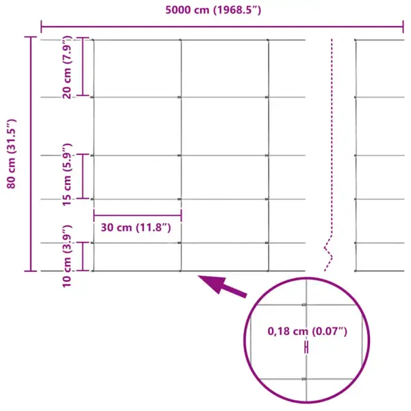Traataia komplekt postidega, hõbedane teras, 80 cm x 50 m – 12