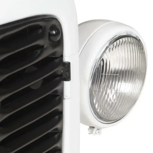 Traktorikujuline veinikapp mangopuidust riiulitega, valge, 49 x 31 x 172 cm – 7