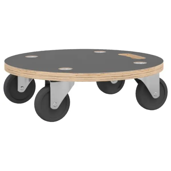 Ümmargune transpordikäru komplekt, 2 tk, hall PE-vineer, Ø 38 x 11,5 cm, 250 kg – 3