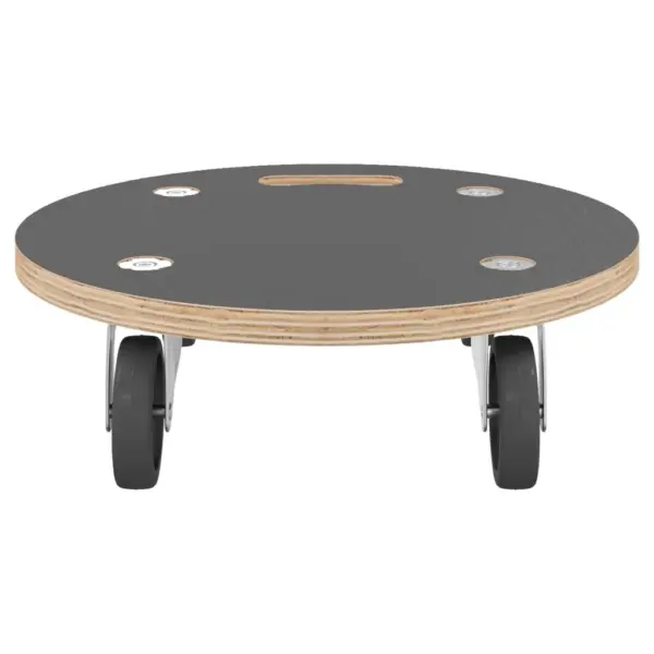 Ümmargune transpordikäru komplekt, 2 tk, hall PE-vineer, Ø 38 x 11,5 cm, 250 kg – 5