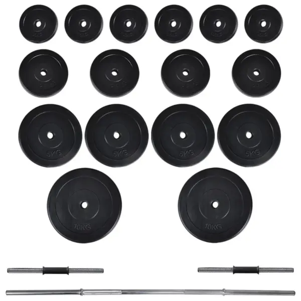 Reguleeritav treeningpink biitsepsijaamaga, kangi- ja hantlikomplekt 60,5 kg, must teras – 11