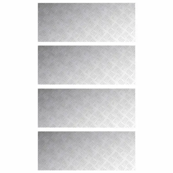 Libisemisvastane trepiastme kate, 4 tk, hõbedane alumiinium, 100 x 40 cm – 2
