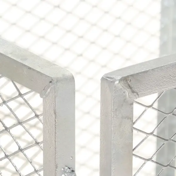 Tsingitud aiakomposter võrega, hõbedane, 85 x 85 x 70 cm – 3