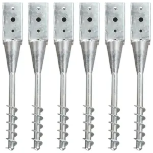 Spiraalotsaga tsingitud terasest maavaiad aedadele, 6 tk, hõbedane, 10 x 10 x 57 cm