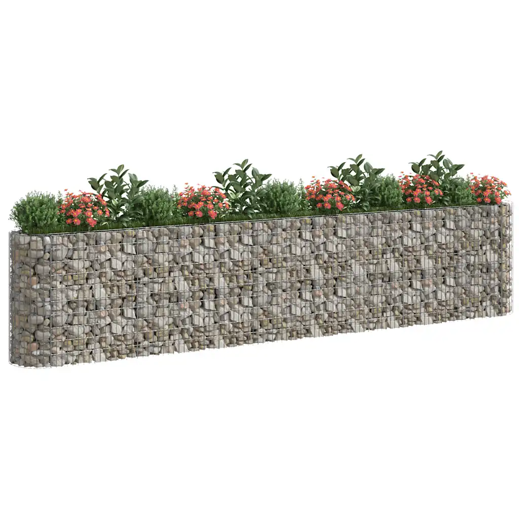 Gabioon taimelava tsingitud rauast, hõbedane, 470 x 50 x 100 cm