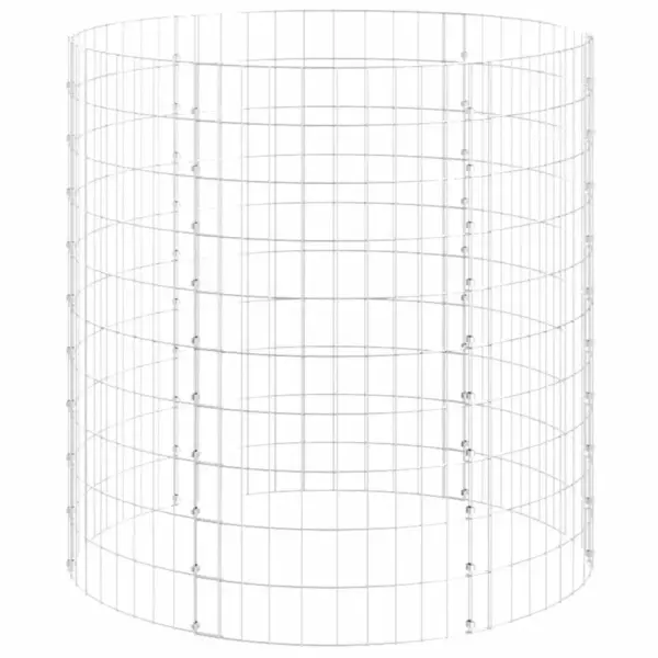 Ümar aiakomposter tsingitud terasest, hõbedane, Ø 100 x 100 cm – 2