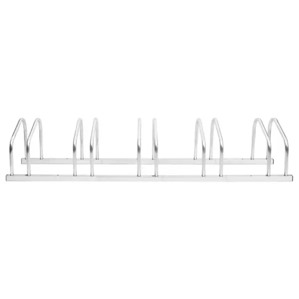 Põrandale kinnitatav jalgrattahoidja 5 rattale, tsingitud teras, hõbedane, 133,5 x 33 x 26 cm – 2