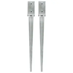 Tsingitud terasest maavaiad aedadele, 2 tk, hõbedane, 7 x 7 x 75 cm