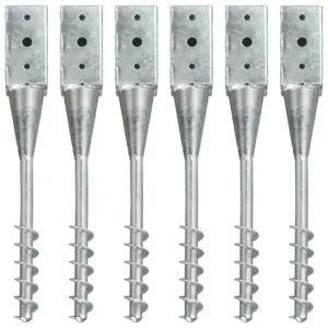 Spiraalotsaga maavaiad aedadele, tsingitud teras, hõbedane, 6 tk, 7 x 7 x 56 cm