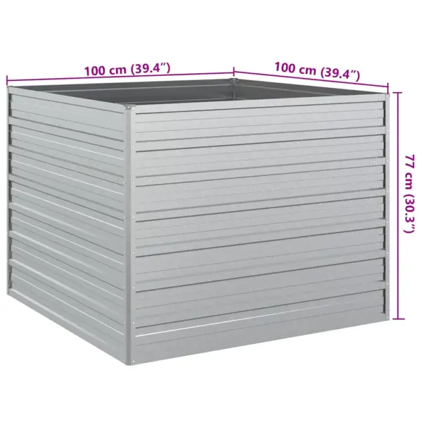 Tsingitud terasest peenrakast, hõbedane, 100 x 100 x 77 cm – 6