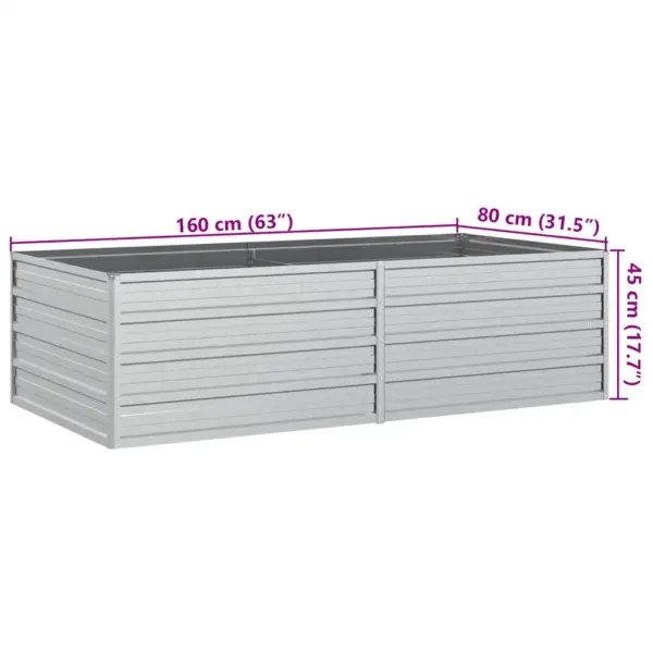 Tsingitud terasest peenrakast, hõbedane, 160 x 80 x 45 cm – 7