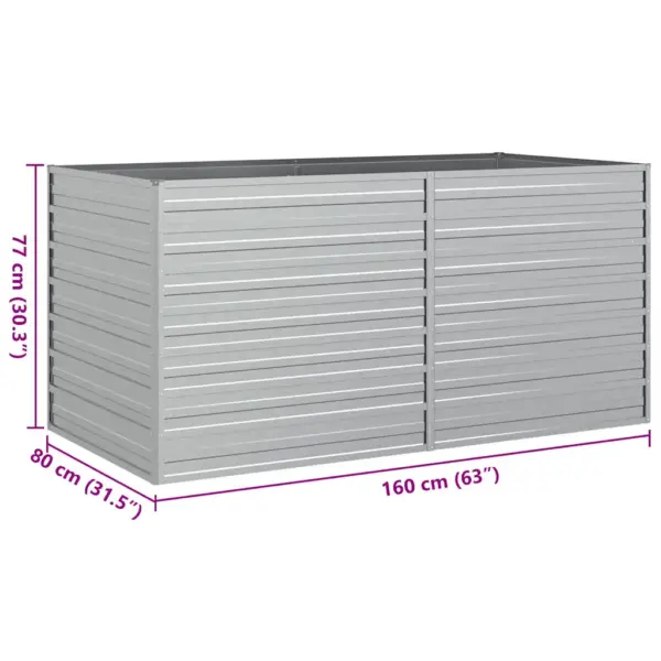 Tsingitud terasest peenrakast, hõbedane, 160 x 80 x 77 cm – 8