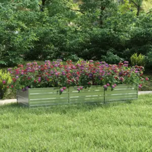 Tsingitud terasest peenrakast, hõbedane, 240 x 80 x 45 cm