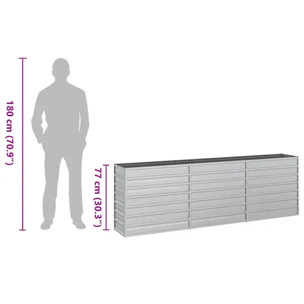 Metallist peenrakast kõrgpeenar, tsingitud teras, hõbedane, 240 x 40 x 77 cm – 8