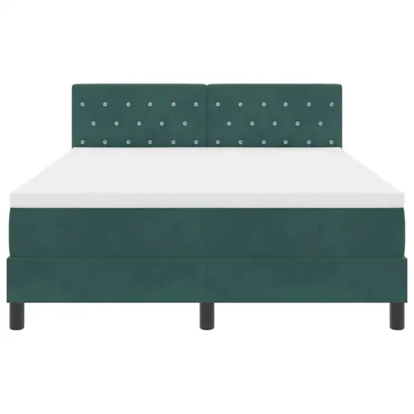 Kahekohaline kontinentaalvoodi madratsiga, tume roheline samet, reguleeritav peats, 140 x 190 cm – 7