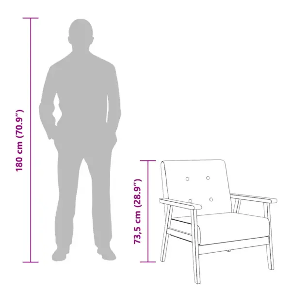 Tumehall kangast tugitool puitraamiga, 64,5 x 67 x 73,5 cm – 10