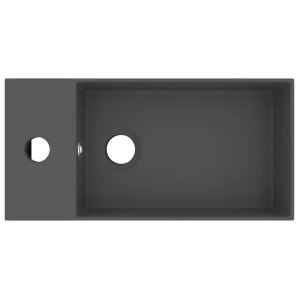 Tumehall keraamiline vannitoovalamu ülevooluavaga, kapi peale, 480 x 250 x 150 mm – 3