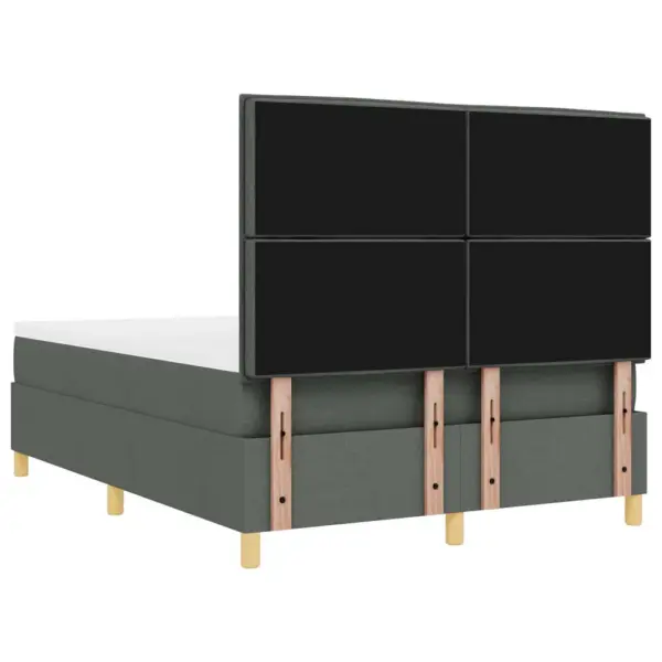 Tumehall kontinentaalvoodi madratsiga, 140 x 190 cm, kangas, reguleeritava peatsiga – 9