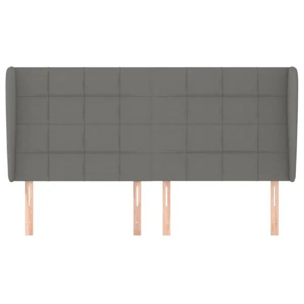 Reguleeritava kõrgusega voodipeats servadega, tumehall kangas, 163 x 23 x 118/128 cm – 3