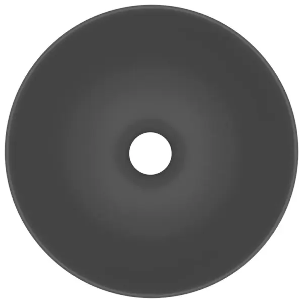 Ümmargune keraamiline vannitoavalamu kapi peale, tumehall, 28 x 10 cm – 4