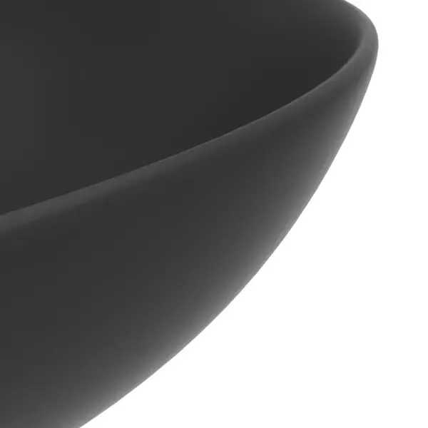 Ümmargune keraamiline vannitoavalamu kapi peale, tumehall, 28 x 10 cm – 5