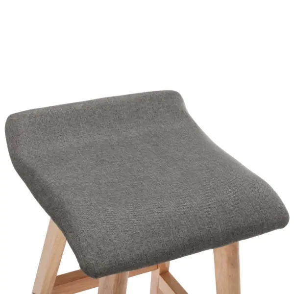 Baaripukid jalatoega, tumehall kangas, helepruunid pöökpuidust jalad, 2 tk – 7