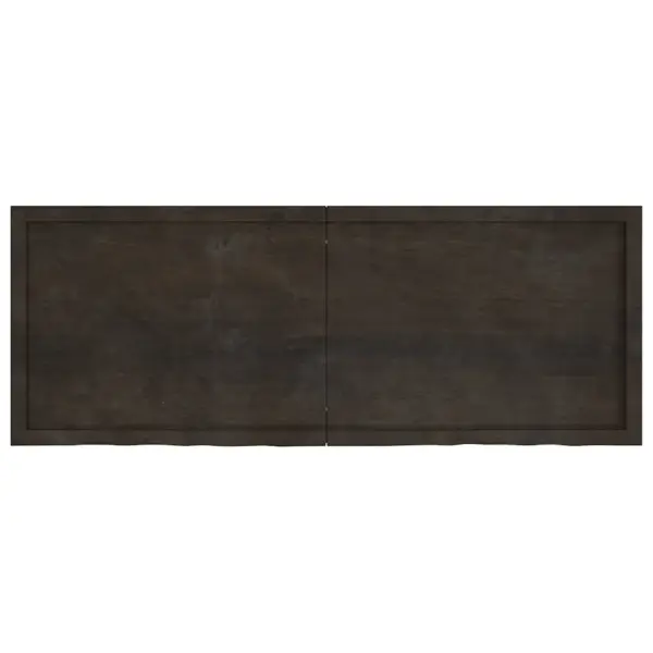 Vannitoa töötasapind naturaalsete servadega, tumepruun tammepuit, 160 x 60 x (2–6) cm – 4