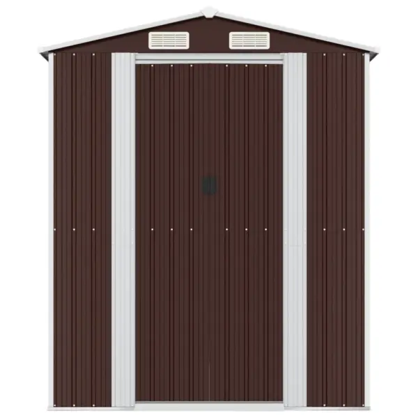 Tumepruun aiakuur liugvärava ja tuulutusavaga, tsingitud teras, 192 x 191 x 223 cm – 3