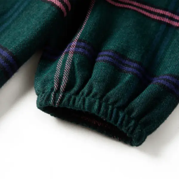 Ruuduline tumeroheline laste kleit pikkade varrukate ja volangidega, 100% puuvill, suurus 116 (5–6 a) – 6