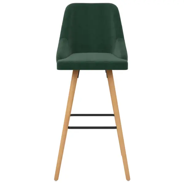 Tumerohelised sametist baaripukid seljatoega, 2 tk, pöökpuujalgadel – 3