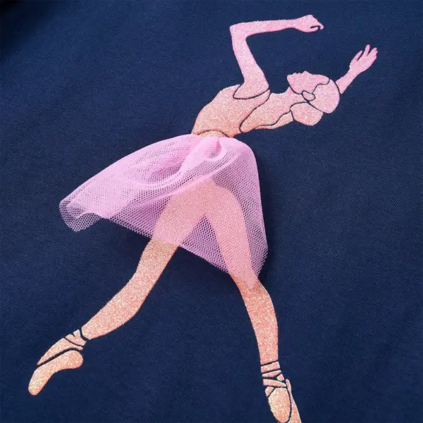 Pikkade varrukatega baleriiniga lastesärk, tumesinine, suurus 128 – 5