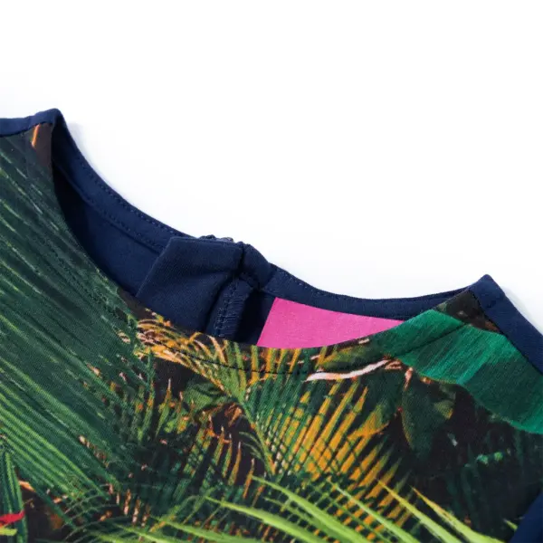 Pikkade varrukatega kassiprindiga laste kleit, tumesinine, suurus 116 (5–6 a) – 3