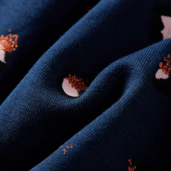 Pikkade varrukatega laste kleit pingutusnööriga, tumesinine täpiline muster, suurus 140 – 7