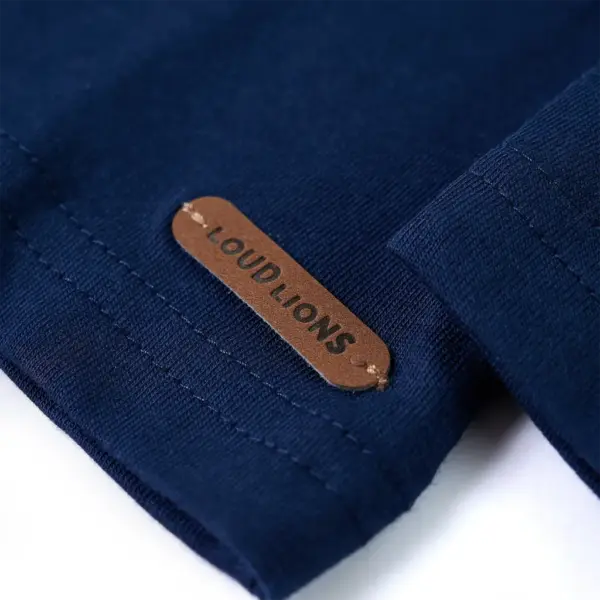 Pikkade varrukatega laste T-särk dinosaurusega, tumesinine, 100% puuvill, suurus 104 (3–4 a) – 5