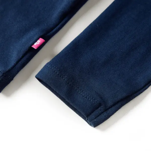 Pikkade varrukatega tumesinine lastesärk kaelkirjakuga, 95% puuvill, suurus 128 (7–8 a) – 5