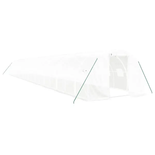Tunnelkasvuhoone PE kattega, tsingitud terasraamiga, valge, 60 m², 20 x 3 x 2 m – 2